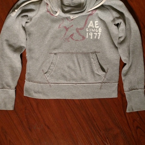 American Eagle Pullover Hoodie S/P Gray - Picture 3 of 5